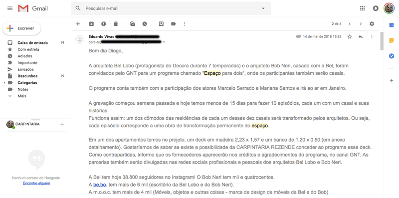 Convite Espaço para Dois GNT Convite Espaço para Dois GNT